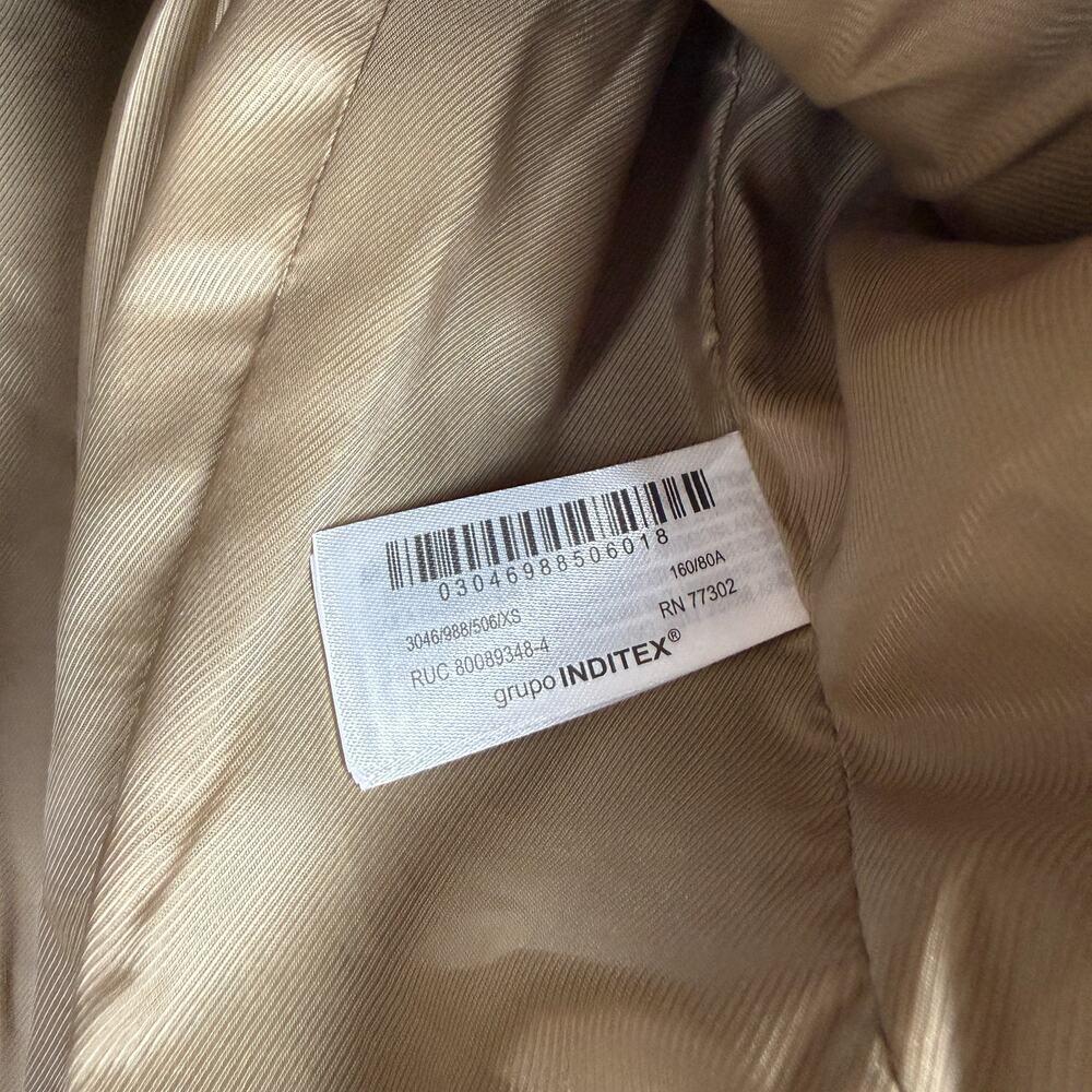 Zara Woven Utility Dressy Structured Jacke Crop Olive Green Gold Buttons - XL - Picture 5 of 10